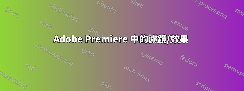 Adobe Premiere 中的濾鏡/效果