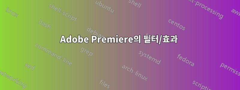 Adobe Premiere의 필터/효과