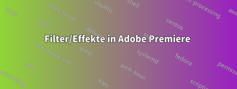 Filter/Effekte in Adobe Premiere