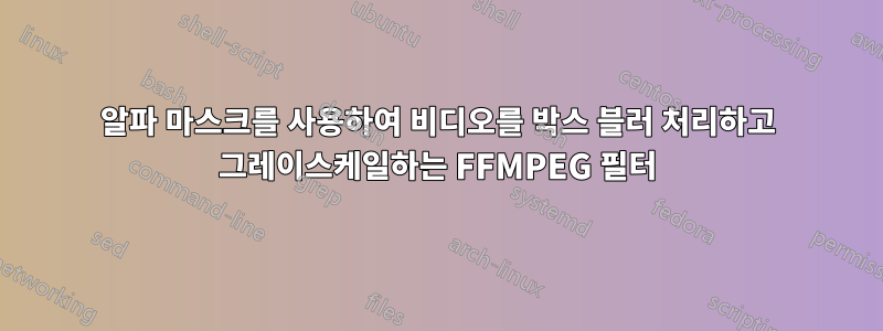 알파 마스크를 사용하여 비디오를 박스 블러 처리하고 그레이스케일하는 FFMPEG 필터