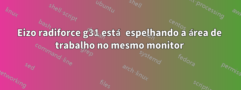 Eizo radiforce g31 está espelhando a área de trabalho no mesmo monitor