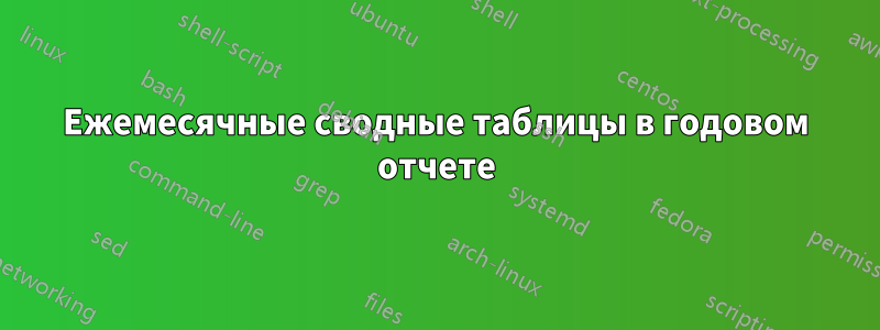 Ежемесячные сводные таблицы в годовом отчете