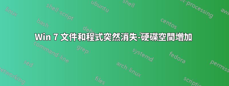 Win 7 文件和程式突然消失-硬碟空間增加