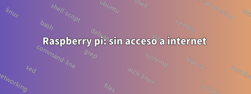 Raspberry pi: sin acceso a internet