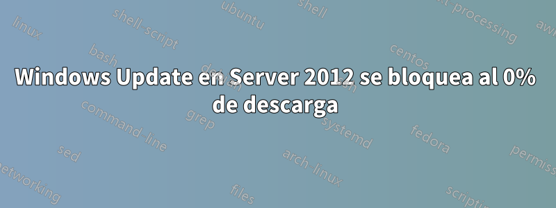 Windows Update en Server 2012 se bloquea al 0% de descarga