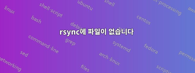 rsync에 파일이 없습니다