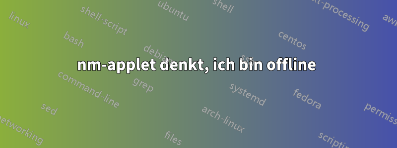 nm-applet denkt, ich bin offline