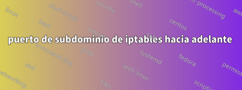 puerto de subdominio de iptables hacia adelante