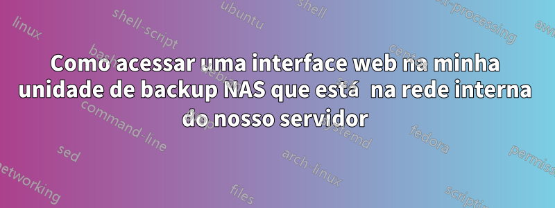 Como acessar uma interface web na minha unidade de backup NAS que está na rede interna do nosso servidor