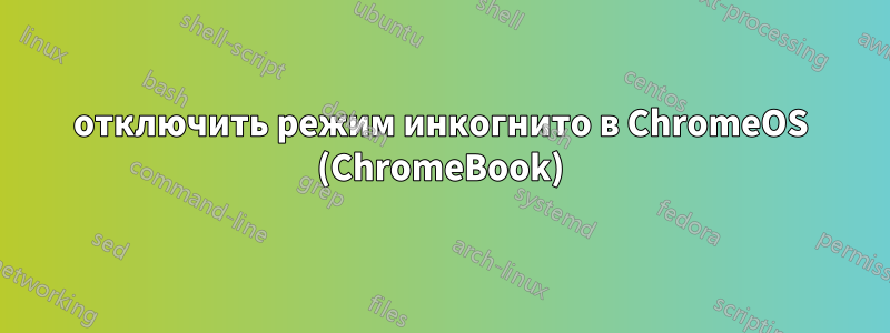 отключить режим инкогнито в ChromeOS (ChromeBook)