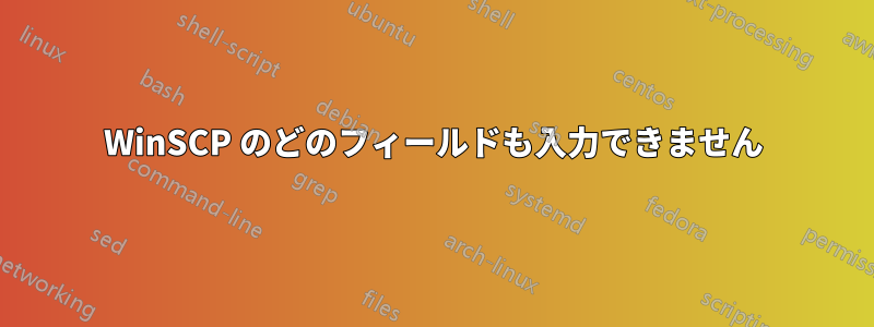 WinSCP のどのフィールドも入力できません