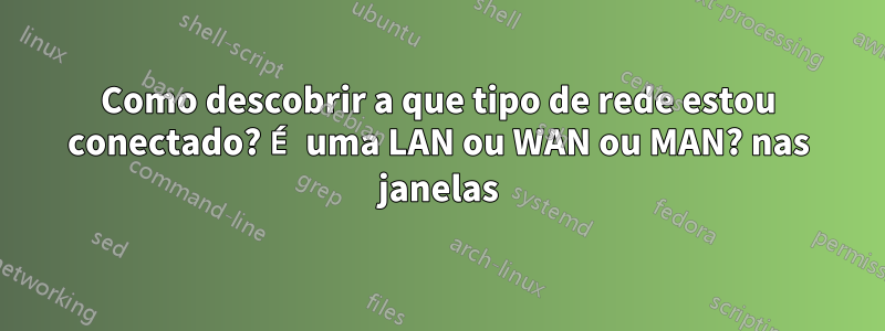 Como descobrir a que tipo de rede estou conectado? É uma LAN ou WAN ou MAN? nas janelas