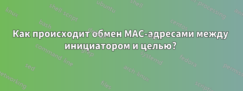 Как происходит обмен MAC-адресами между инициатором и целью?