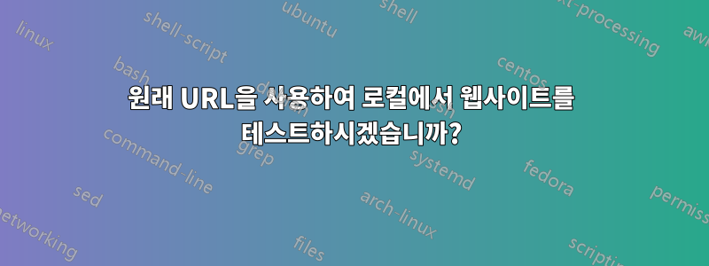 원래 URL을 사용하여 로컬에서 웹사이트를 테스트하시겠습니까?