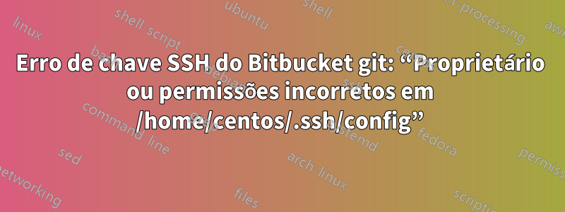 Erro de chave SSH do Bitbucket git: “Proprietário ou permissões incorretos em /home/centos/.ssh/config”