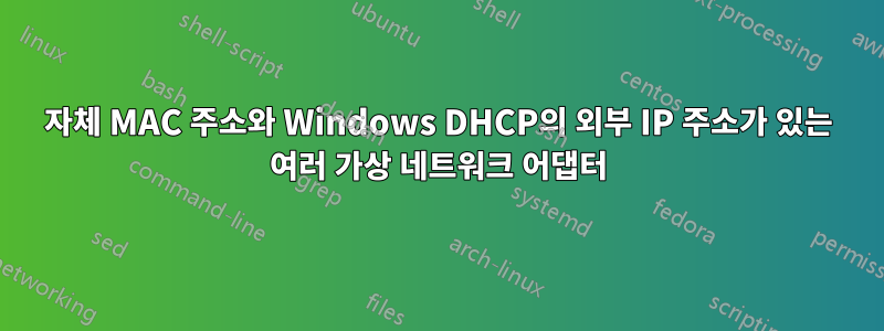 자체 MAC 주소와 Windows DHCP의 외부 IP 주소가 있는 여러 가상 네트워크 어댑터