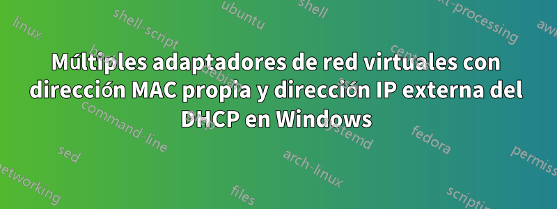 Múltiples adaptadores de red virtuales con dirección MAC propia y dirección IP externa del DHCP en Windows