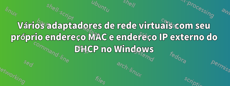 Vários adaptadores de rede virtuais com seu próprio endereço MAC e endereço IP externo do DHCP no Windows