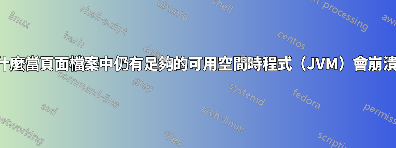 為什麼當頁面檔案中仍有足夠的可用空間時程式（JVM）會崩潰？