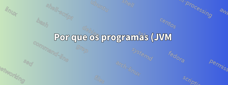 Por que os programas (JVM) travam enquanto ainda há bastante espaço disponível no arquivo de paginação?