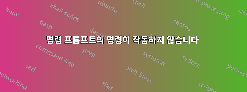 명령 프롬프트의 명령이 작동하지 않습니다