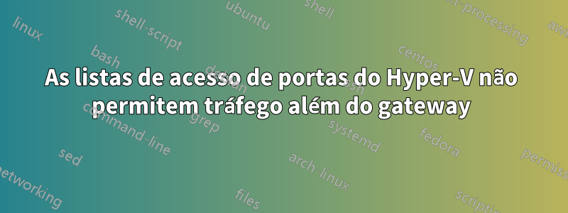 As listas de acesso de portas do Hyper-V não permitem tráfego além do gateway