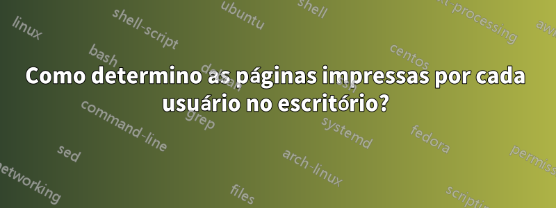 Como determino as páginas impressas por cada usuário no escritório?