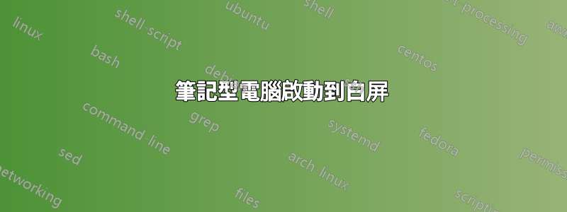 筆記型電腦啟動到白屏