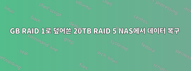 500GB RAID 1로 덮어쓴 20TB RAID 5 NAS에서 데이터 복구