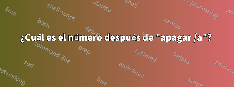 ¿Cuál es el número después de "apagar /a"?