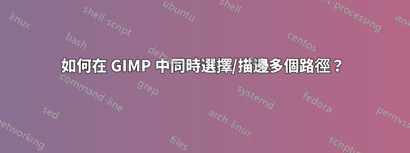 如何在 GIMP 中同時選擇/描邊多個路徑？