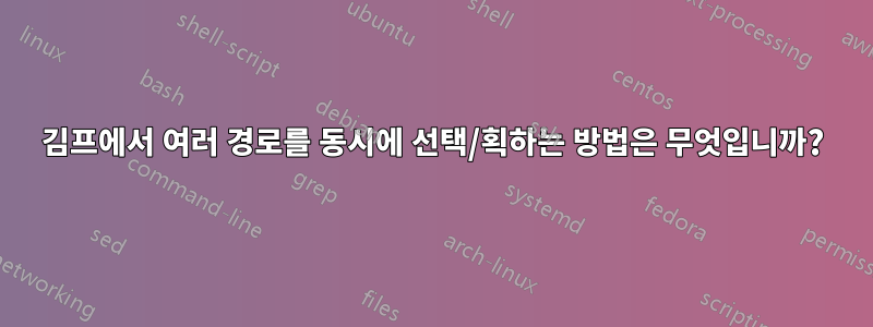 김프에서 여러 경로를 동시에 선택/획하는 방법은 무엇입니까?