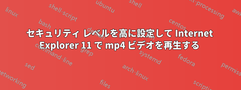 セキュリティ レベルを高に設定して Internet Explorer 11 で mp4 ビデオを再生する