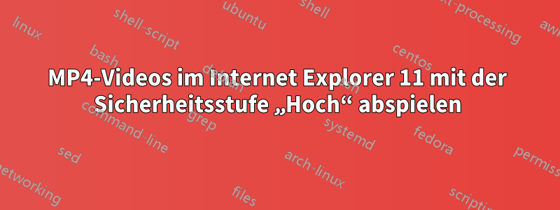 MP4-Videos im Internet Explorer 11 mit der Sicherheitsstufe „Hoch“ abspielen