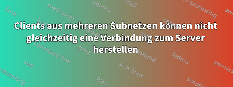 Clients aus mehreren Subnetzen können nicht gleichzeitig eine Verbindung zum Server herstellen