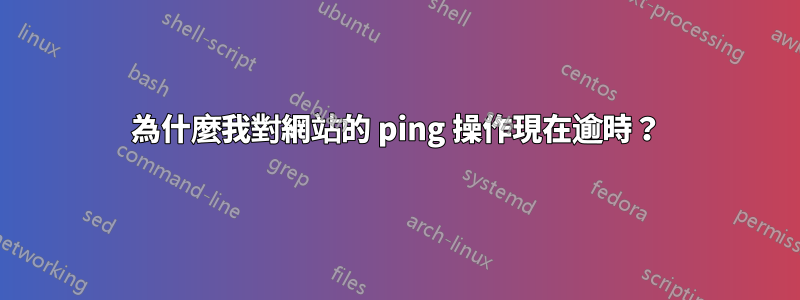 為什麼我對網站的 ping 操作現在逾時？