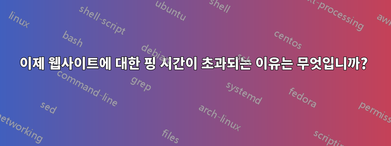 이제 웹사이트에 대한 핑 시간이 초과되는 이유는 무엇입니까?