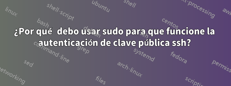 ¿Por qué debo usar sudo para que funcione la autenticación de clave pública ssh?