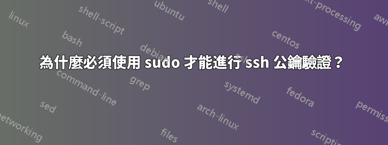 為什麼必須使用 sudo 才能進行 ssh 公鑰驗證？