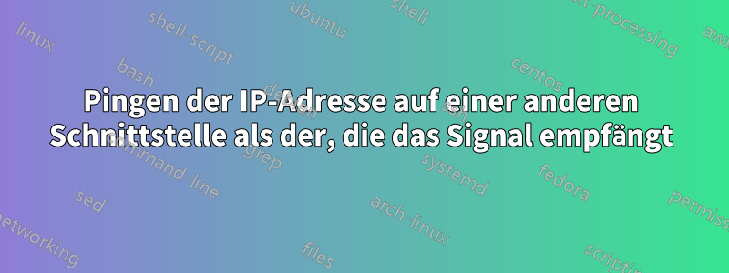 Pingen der IP-Adresse auf einer anderen Schnittstelle als der, die das Signal empfängt