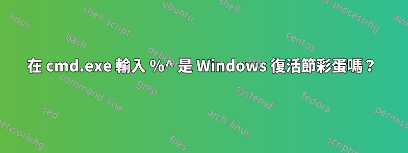 在 cmd.exe 輸入 %^ 是 Windows 復活節彩蛋嗎？