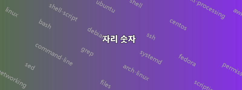 4자리 숫자 