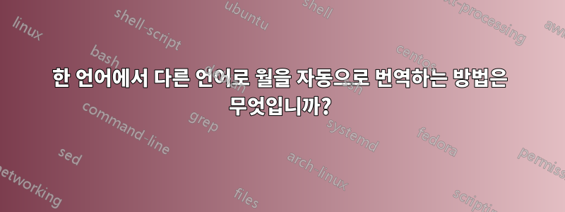 한 언어에서 다른 언어로 월을 자동으로 번역하는 방법은 무엇입니까?