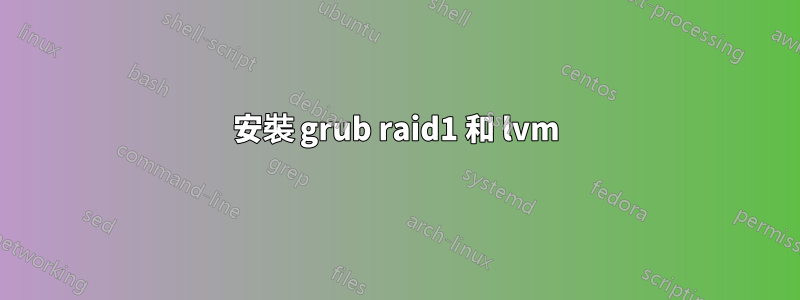 安裝 grub raid1 和 lvm