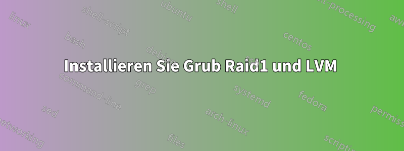 Installieren Sie Grub Raid1 und LVM