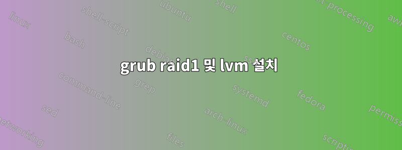 grub raid1 및 lvm 설치