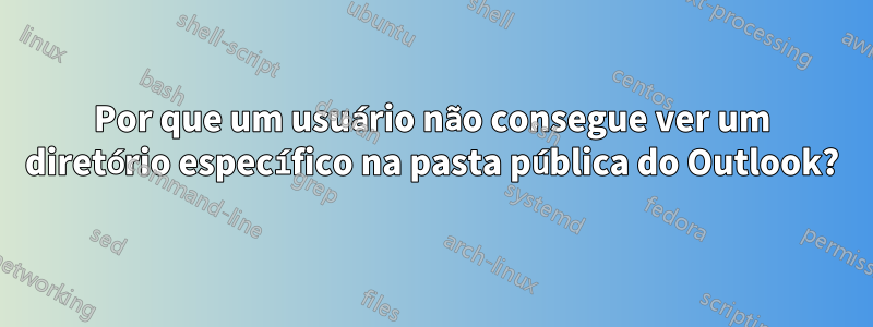 Por que um usuário não consegue ver um diretório específico na pasta pública do Outlook?