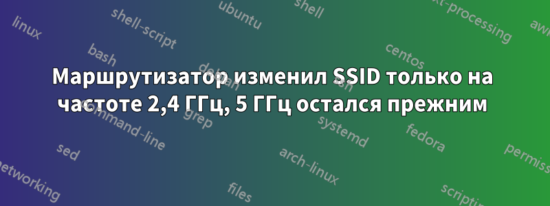 Маршрутизатор изменил SSID только на частоте 2,4 ГГц, 5 ГГц остался прежним