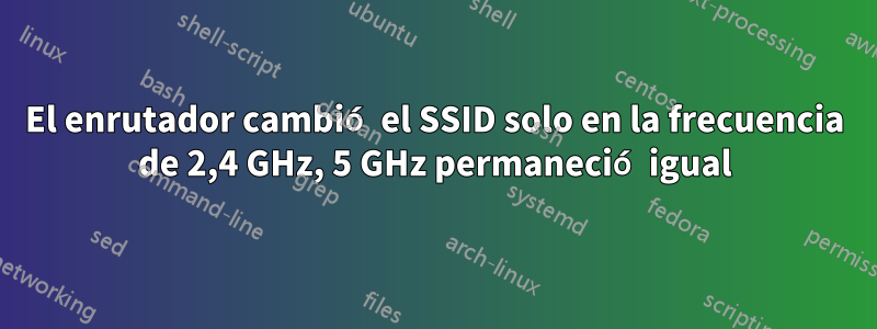 El enrutador cambió el SSID solo en la frecuencia de 2,4 GHz, 5 GHz permaneció igual