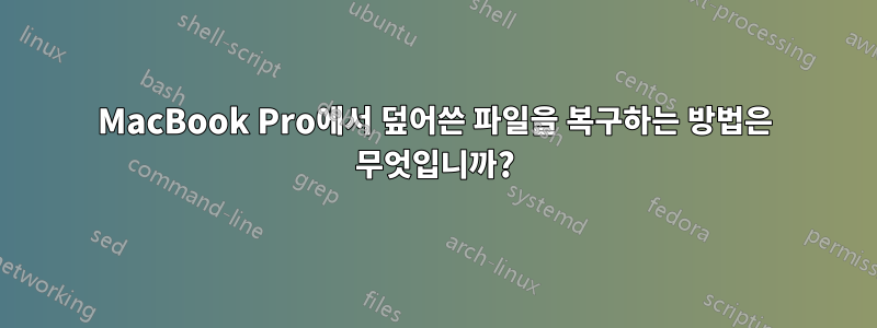 MacBook Pro에서 덮어쓴 파일을 복구하는 방법은 무엇입니까?